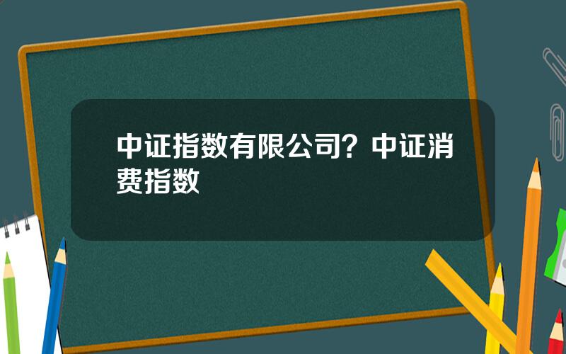 中证指数有限公司？中证消费指数