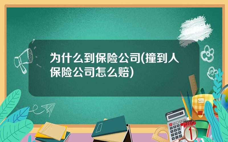 为什么到保险公司(撞到人保险公司怎么赔)