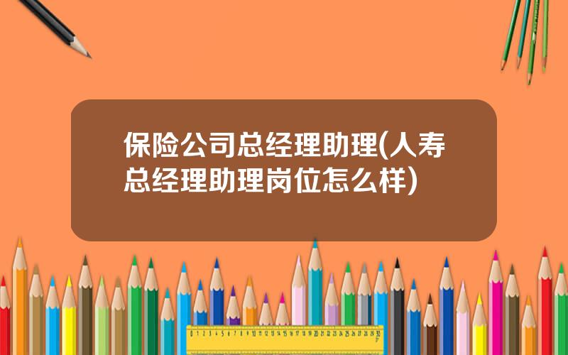 保险公司总经理助理(人寿总经理助理岗位怎么样)