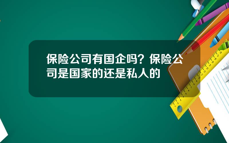 保险公司有国企吗？保险公司是国家的还是私人的