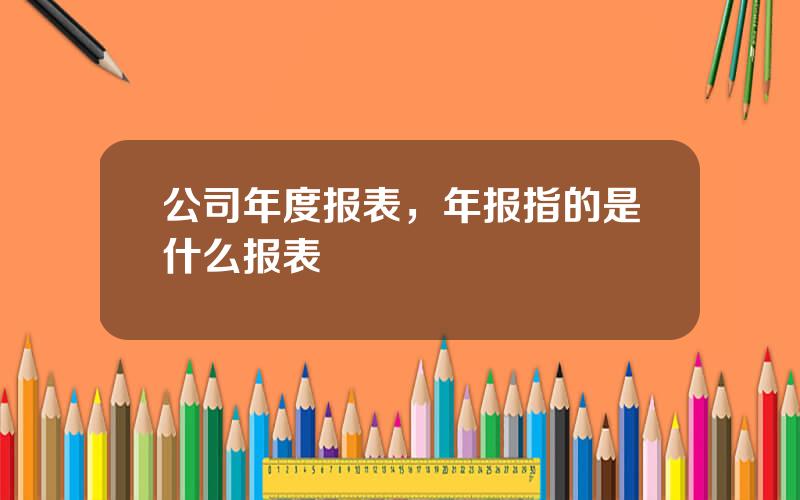 公司年度报表，年报指的是什么报表