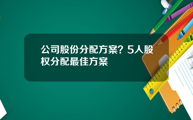 公司股份分配方案？5人股权分配最佳方案