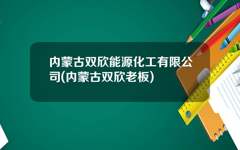 内蒙古双欣能源化工有限公司(内蒙古双欣老板)