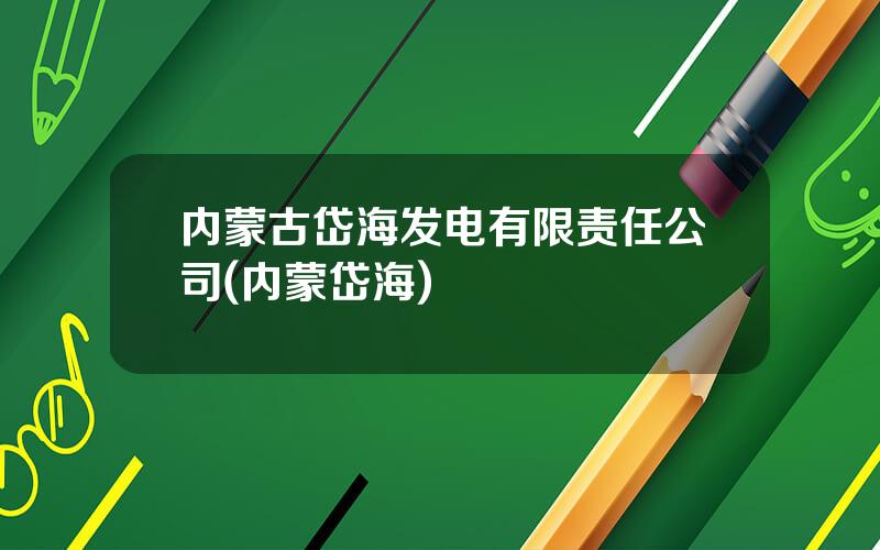 内蒙古岱海发电有限责任公司(内蒙岱海)