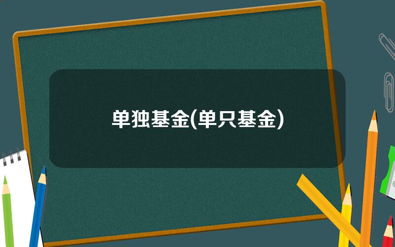 单独基金(单只基金)