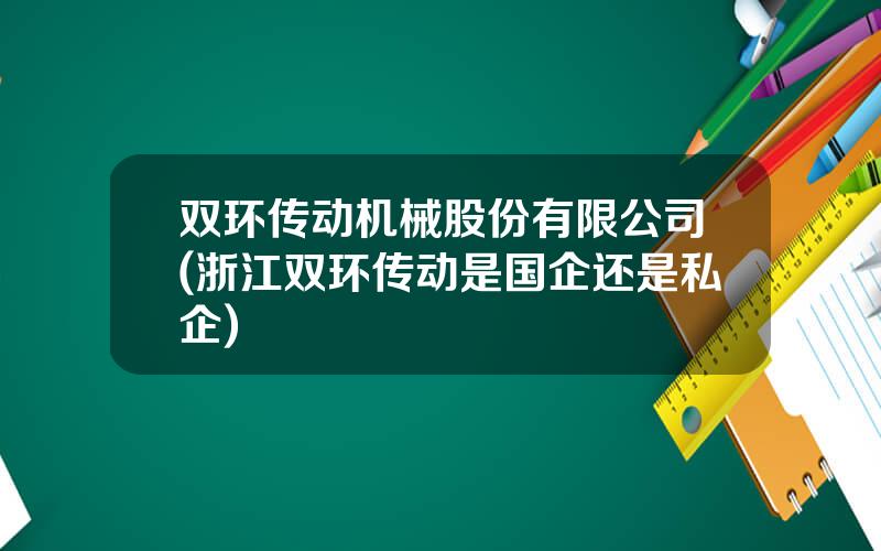 双环传动机械股份有限公司(浙江双环传动是国企还是私企)