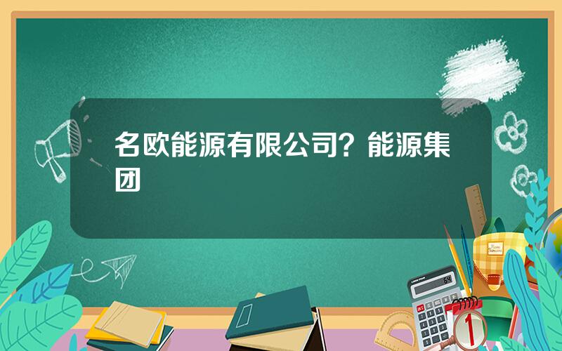 名欧能源有限公司？能源集团