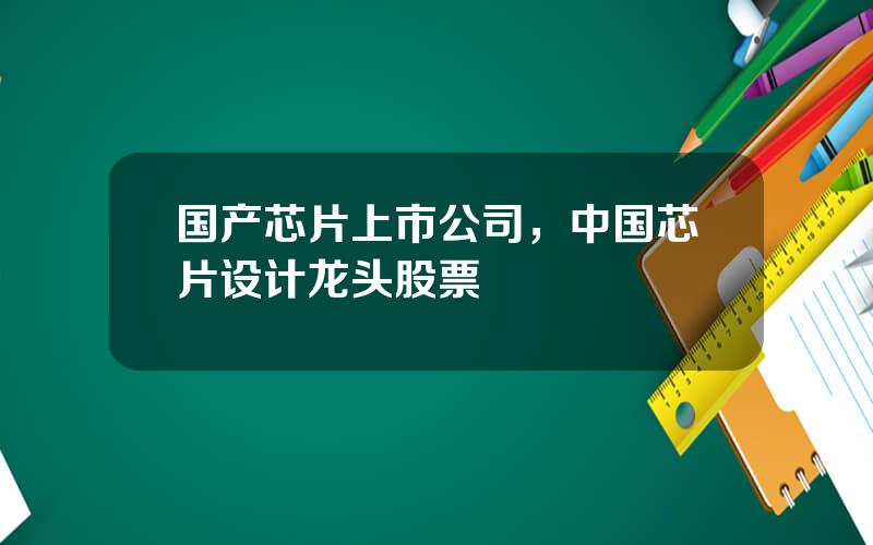 国产芯片上市公司，中国芯片设计龙头股票