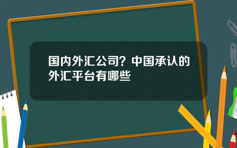 国内外汇公司？中国承认的外汇平台有哪些