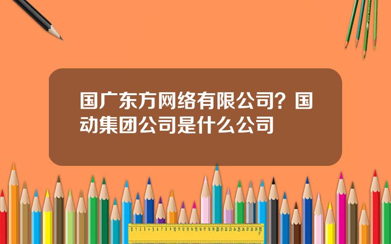 国广东方网络有限公司？国动集团公司是什么公司