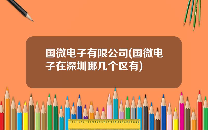 国微电子有限公司(国微电子在深圳哪几个区有)