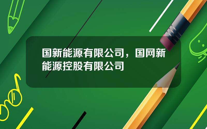 国新能源有限公司，国网新能源控股有限公司