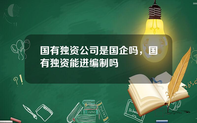 国有独资公司是国企吗，国有独资能进编制吗