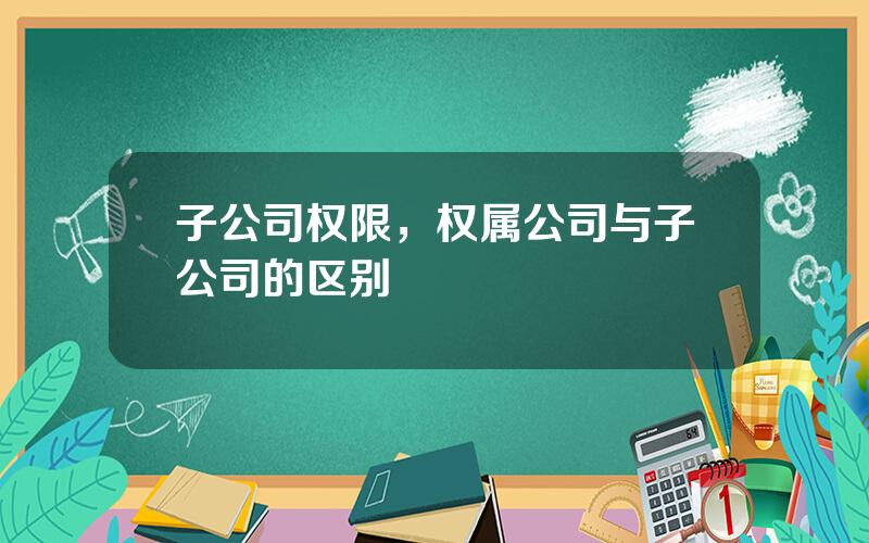 子公司权限，权属公司与子公司的区别