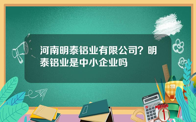 河南明泰铝业有限公司？明泰铝业是中小企业吗