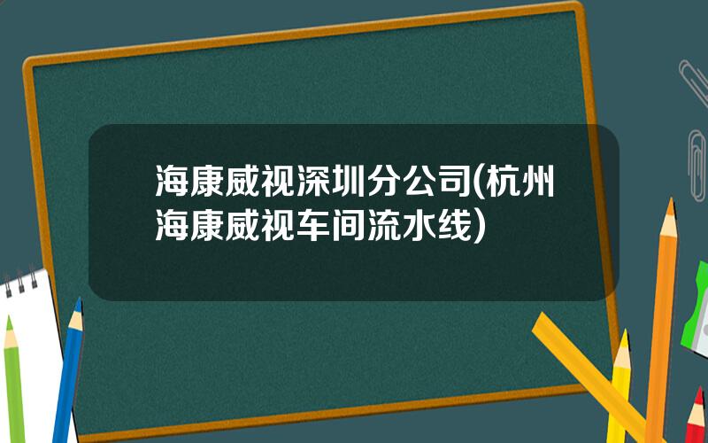 海康威视深圳分公司(杭州海康威视车间流水线)