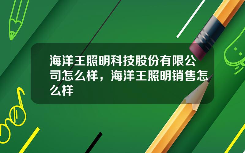 海洋王照明科技股份有限公司怎么样，海洋王照明销售怎么样