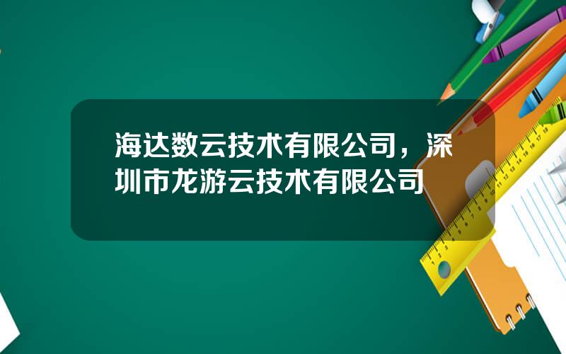 海达数云技术有限公司，深圳市龙游云技术有限公司