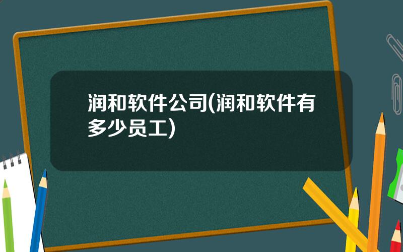 润和软件公司(润和软件有多少员工)